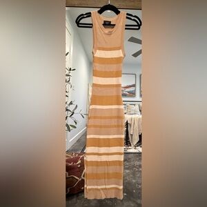 Vici Sleeveless Striped Maxi Dress with slit